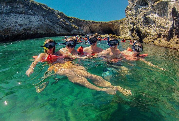 People snorkeling in the Marietas Islands near Puerto Vallarta
