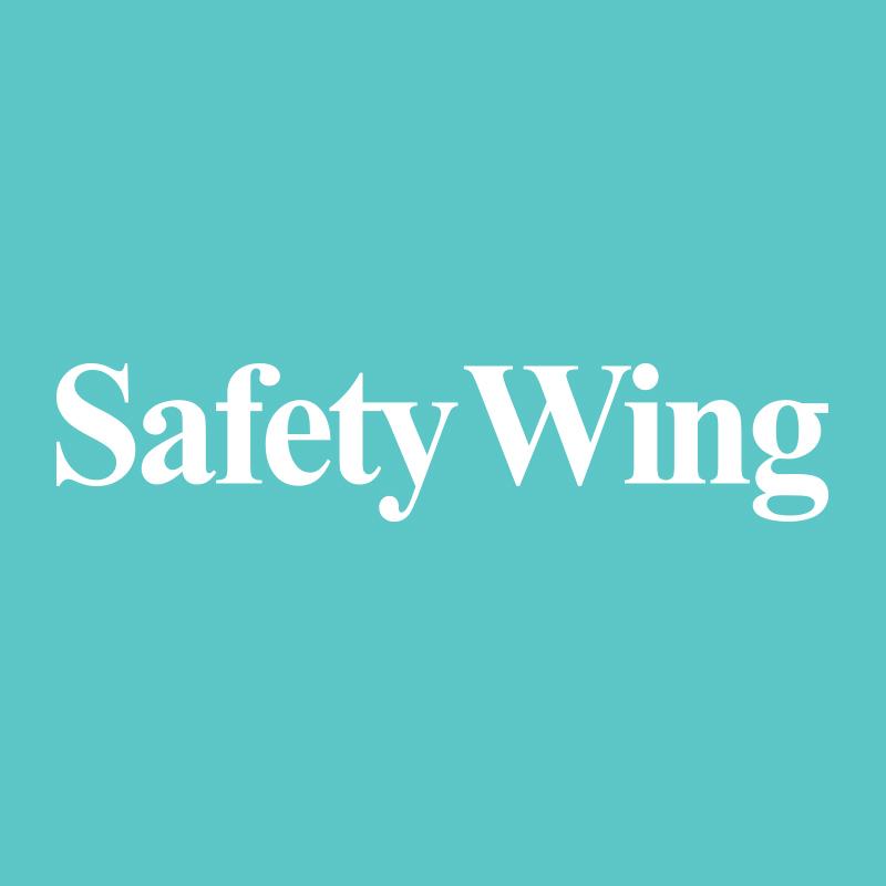 Where is SafetyWing based with a picture of the SafetyWing logo