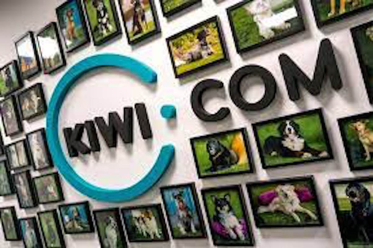 Kiwi com logo on a wall