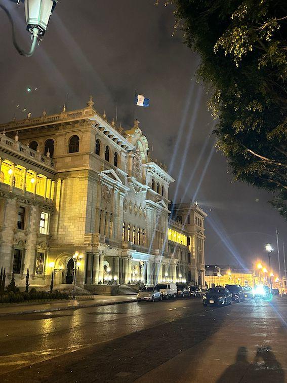 The palace in Guatemala City at night