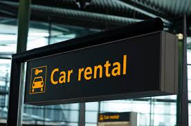 Car rental sign at airport