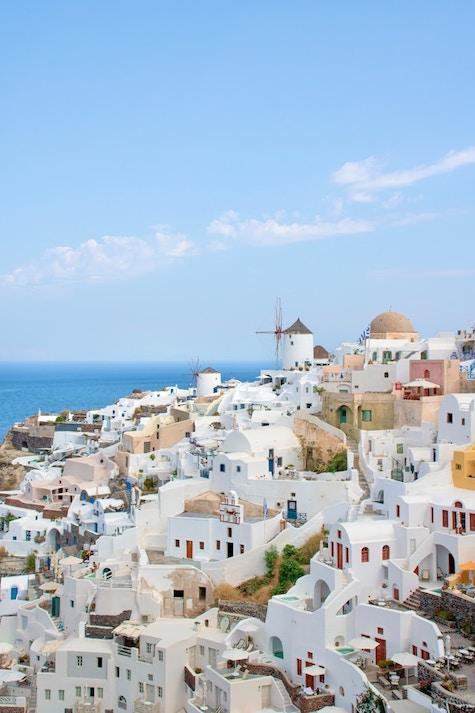 white buildings in Greece by the sea