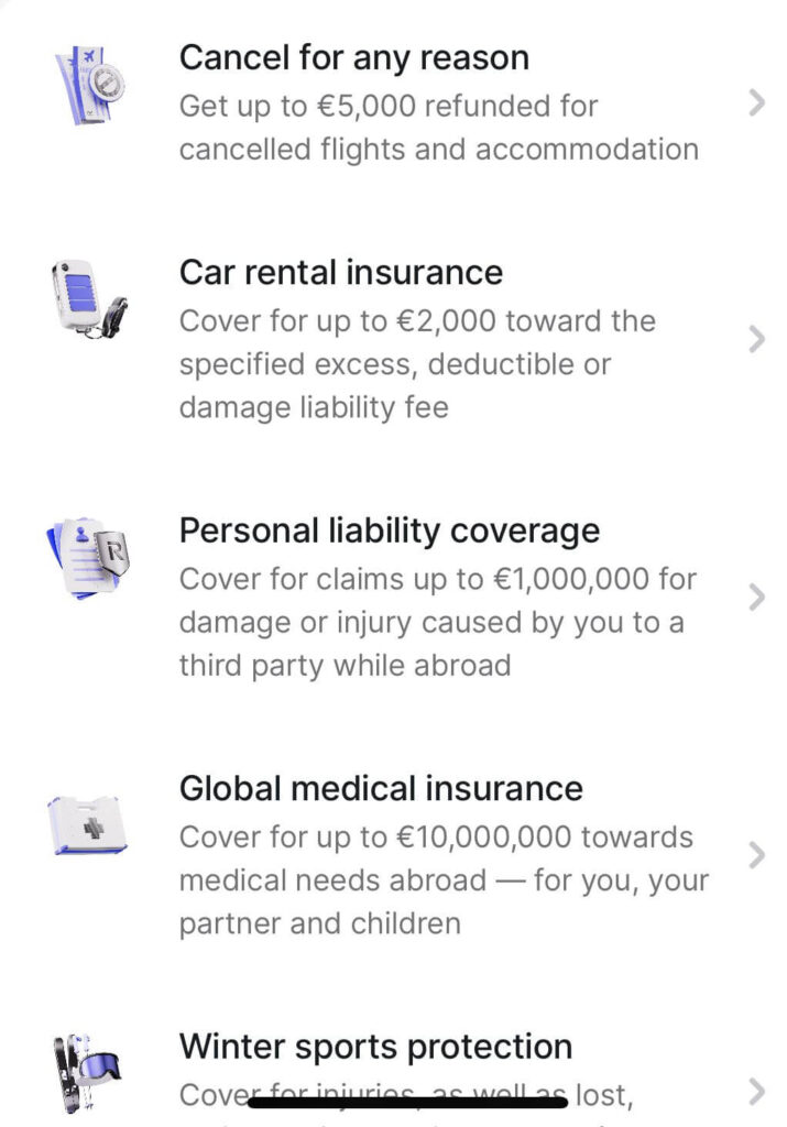 All insurances mentioned in my Revolut Ultra review 