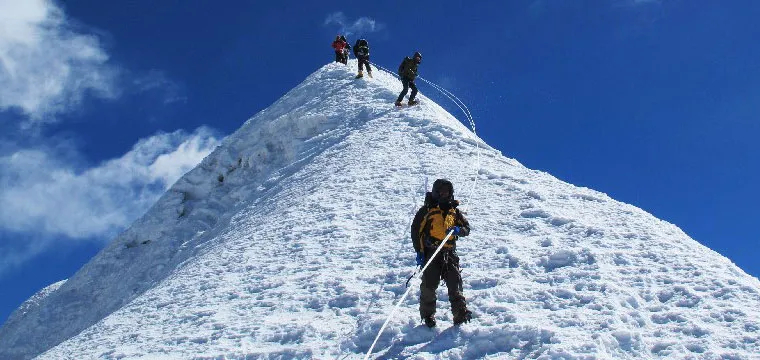 Mountaineering in the Himalayas in Nepal 