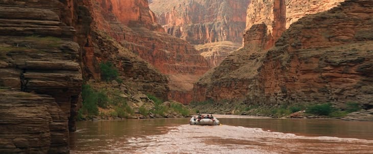 People white water rafting the Colorado River in the Grand Canyon