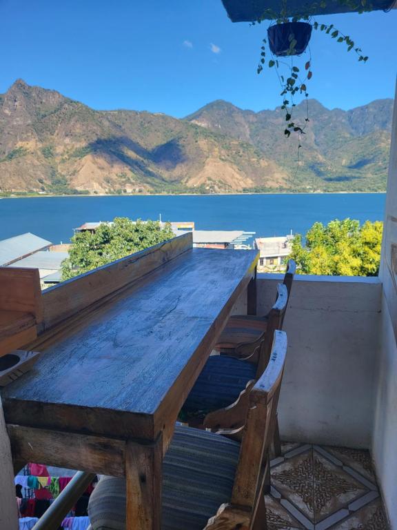 The view of one of the best hostels in Lake Atitlan, Mandala's Hostal 