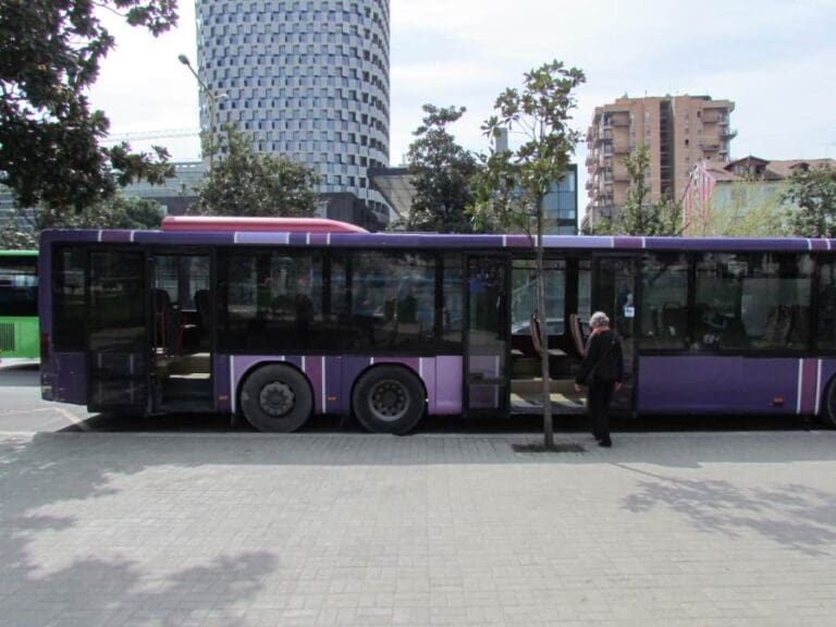 An Albanian bus as pictured here is one of the ways how you get from Tirana to Saranda