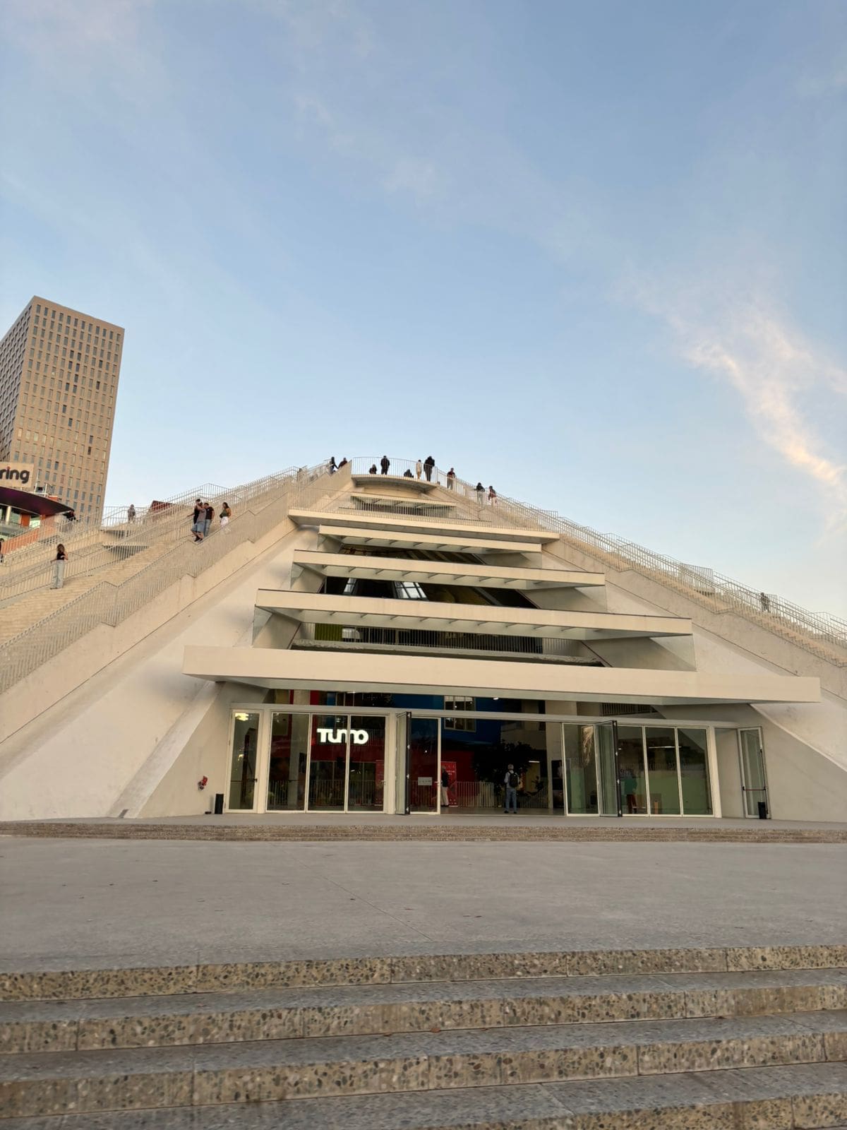 the pyramid of Tirana that you need to climb up is pictured here 