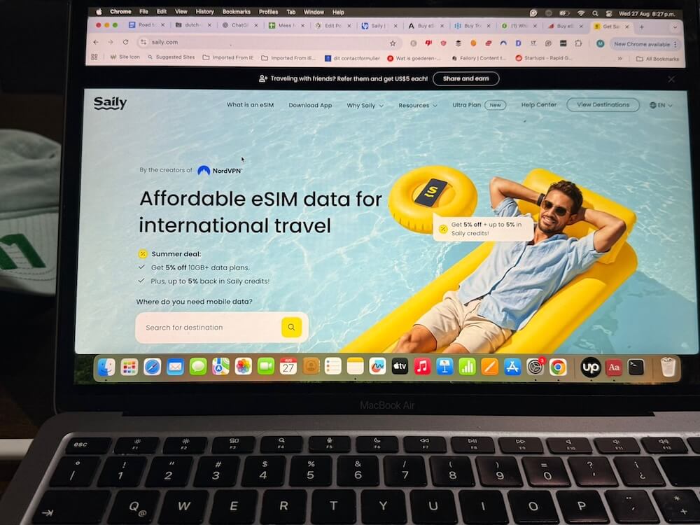 Saily eSIM interface 